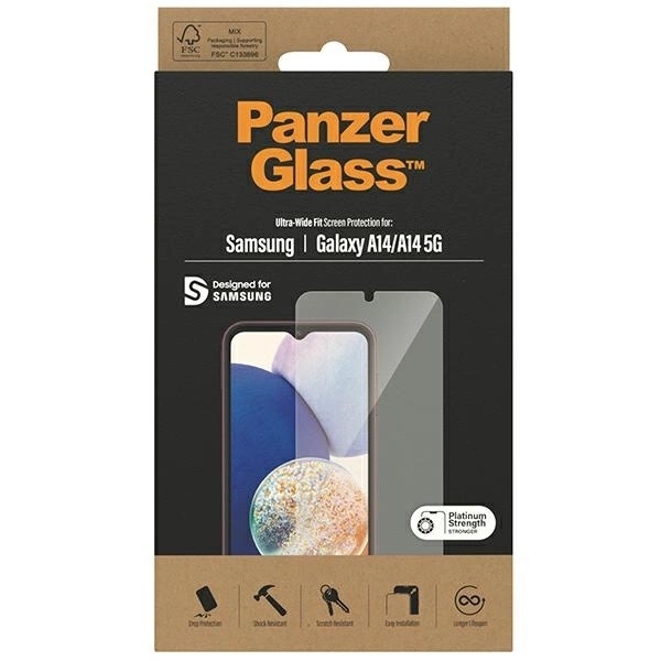Panzer Glass PanzerGlass | Itin platus pritaikymas | Ekrano apsauga | Samsung | Galaxy A14/A14 5G | Skaidrus