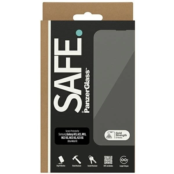 Panzer Glass SAFE by PanzerGlass Apsauginis stiklas Samsung Galaxy A13 / A23 / M13 / M23 5G / A23 5G - with Juodas Frame