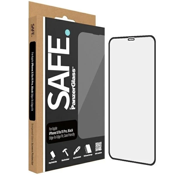 Panzer Glass SAFE. Apple iPhone X/Xs/11 Pro Case Friendly, Juodas