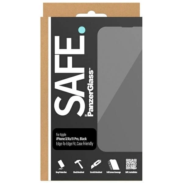 Panzer Glass SAFE. Apple iPhone X/Xs/11 Pro Case Friendly, Juodas