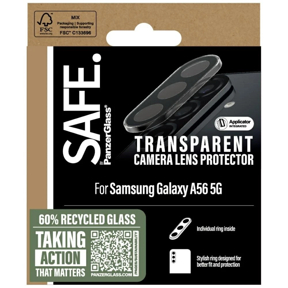 Panzer Glass Apsauginis stiklas objektyvui SAFE by PanzerGlass Rings Lens Protector Samsung Galaxy A56 5G skaidrus