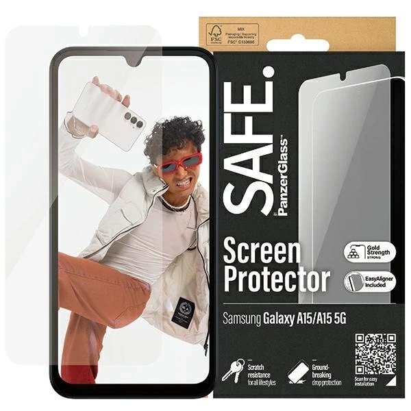 Panzer Glass PanzerGlass ekrano apsauga iš Samsung Galaxy A15 | A15 5G | Itin platus pritaikymas (skaidrus)