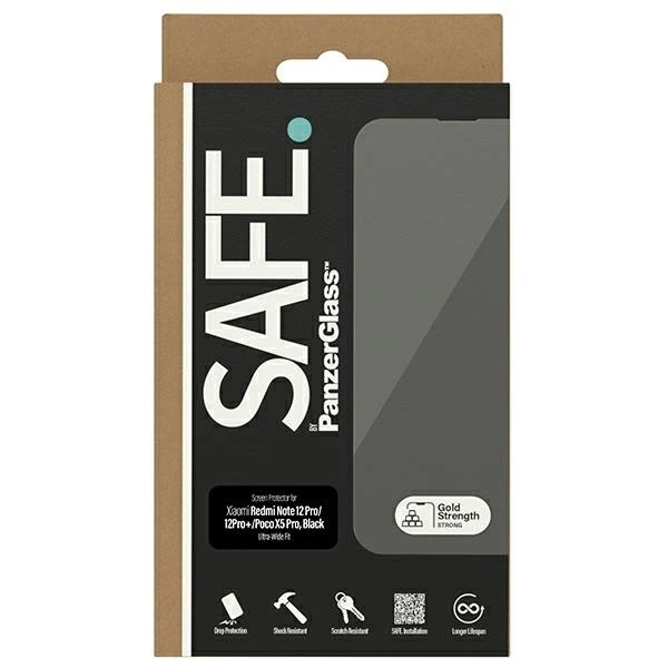 Panzer Glass SAFE by PanzerGlass Ultra-Wide Fit Apsauginis stiklas on Xiaomi Mi 12 Pro 5G / Poco X5 Pro / 12 Pro+ - su juodu rėmeliu