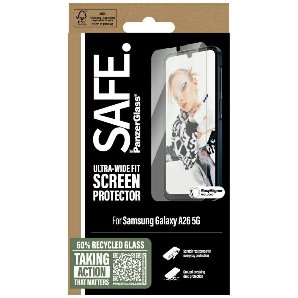 Panzer Glass PanzerGlass SAFE ekrano apsauga Samsung Galaxy A26, Ultra-Wide Fit, skaidri