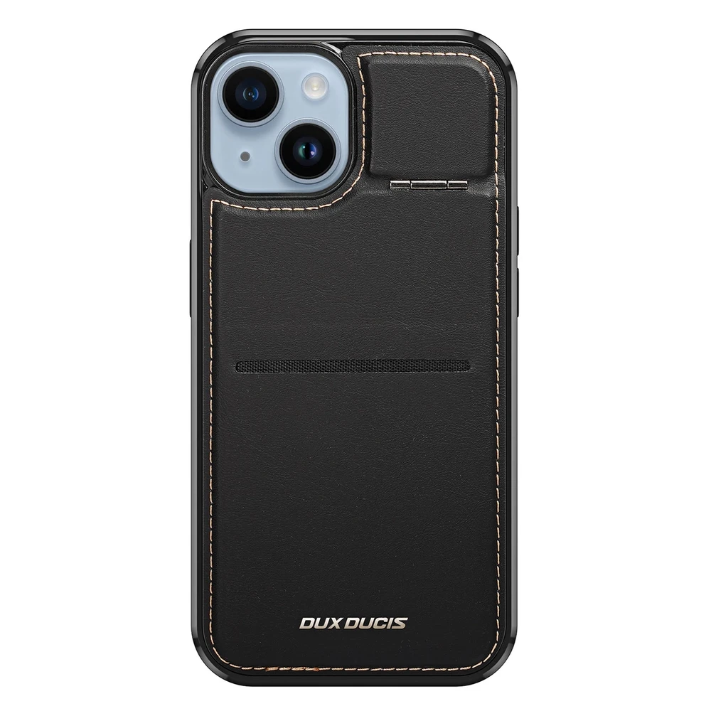 3in1 Wallet with Stand Apple iPhone 15 Plus MagSafe RFID Blocker Dux Ducis Rafi Mag – dėklas telefonui juodos spalvos