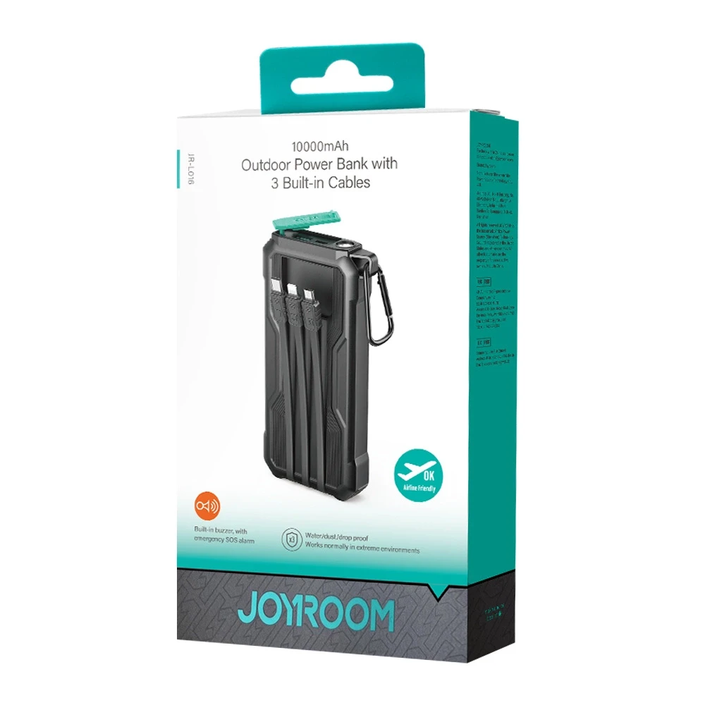 Power Bank Joyroom JR-L016, 2.4A 10000mAh (juoda)