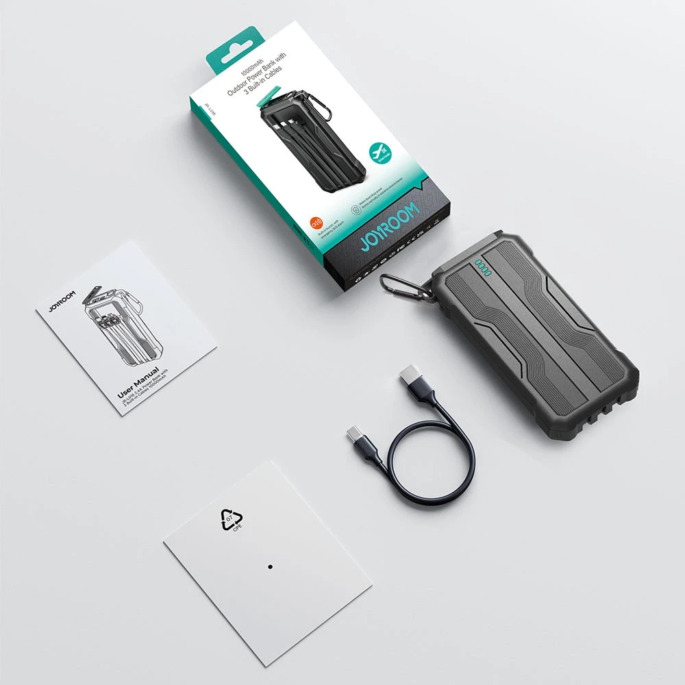 Power Bank Joyroom JR-L016, 2.4A 10000mAh (juoda)