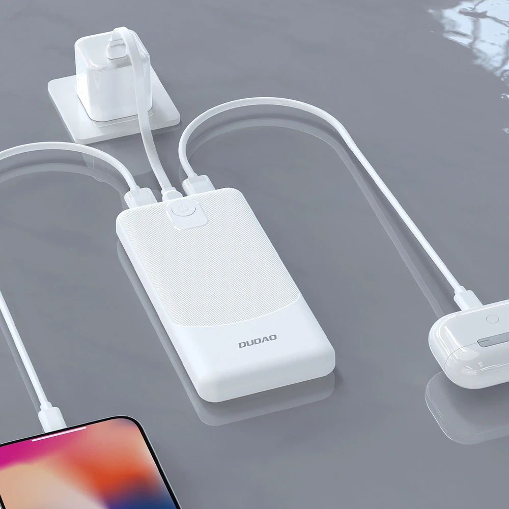 Powerbank Dudao K10 10000mAh 2.4A 2 x USB-A – juodos spalvos
