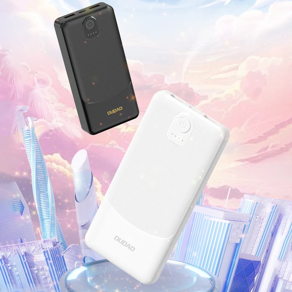 Powerbank Dudao K10 10000mAh 2.4A 2 x USB-A – juodos spalvos