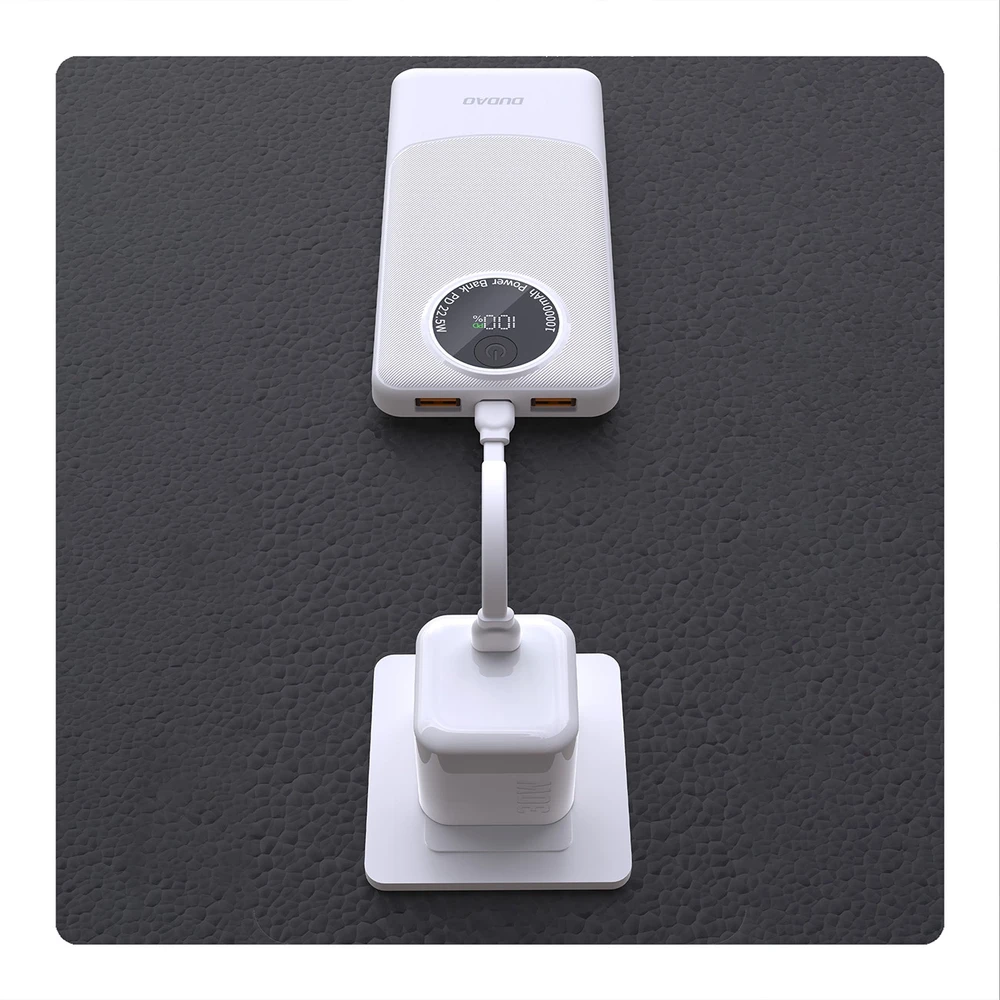 Powerbank Dudao K12Pro 22.5W PD 20000mAh USB-A, USB-C - baltos spalvos