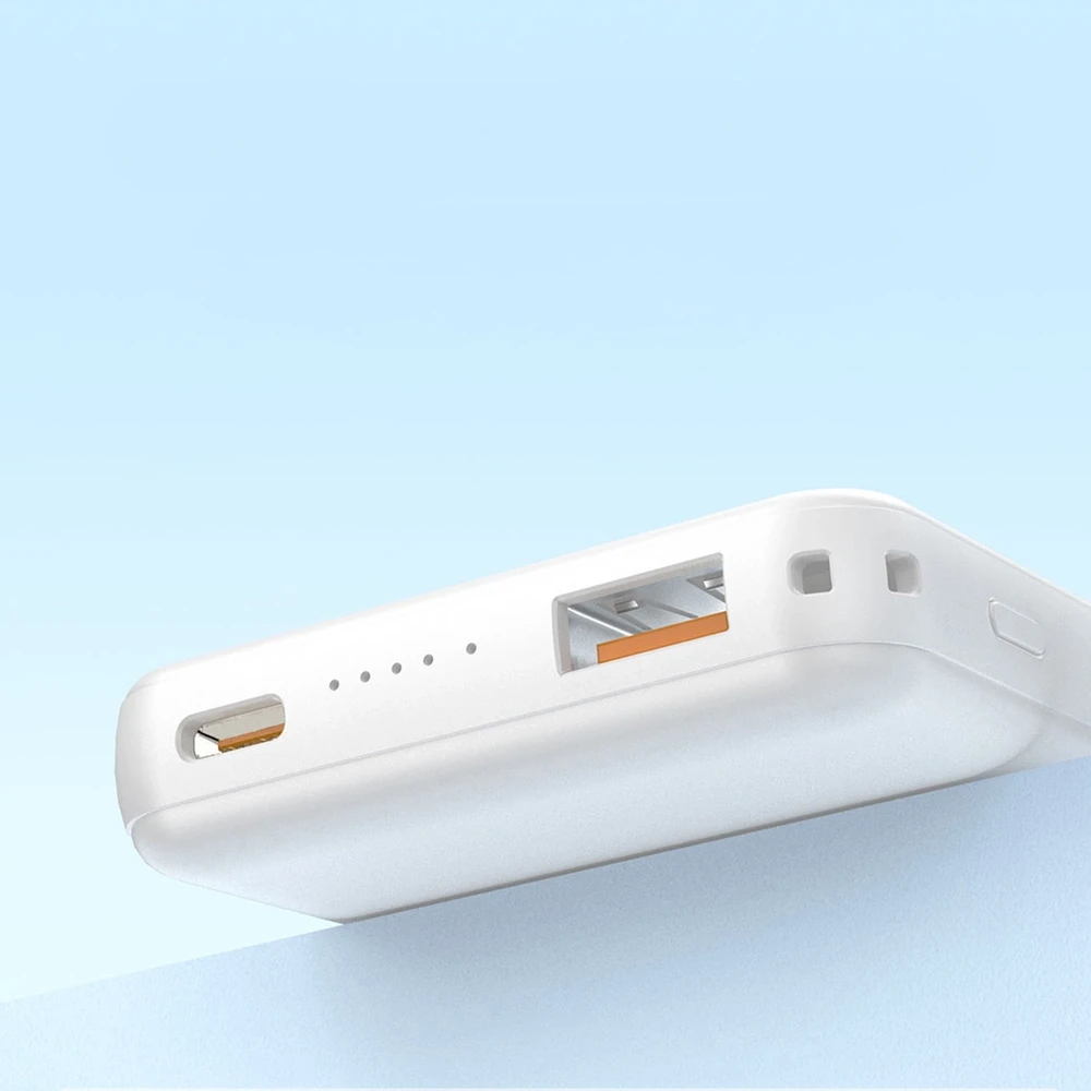 Powerbank Dudao K14S+ 10000mAh 20W USB-A / USB-C / MagSafe su stoveliu – baltos spalvos