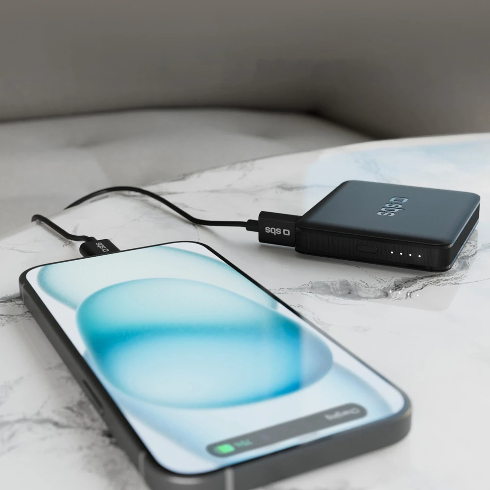 Powerbank SBS NanoTube 5000 mAh High-Density - juodos spalvos