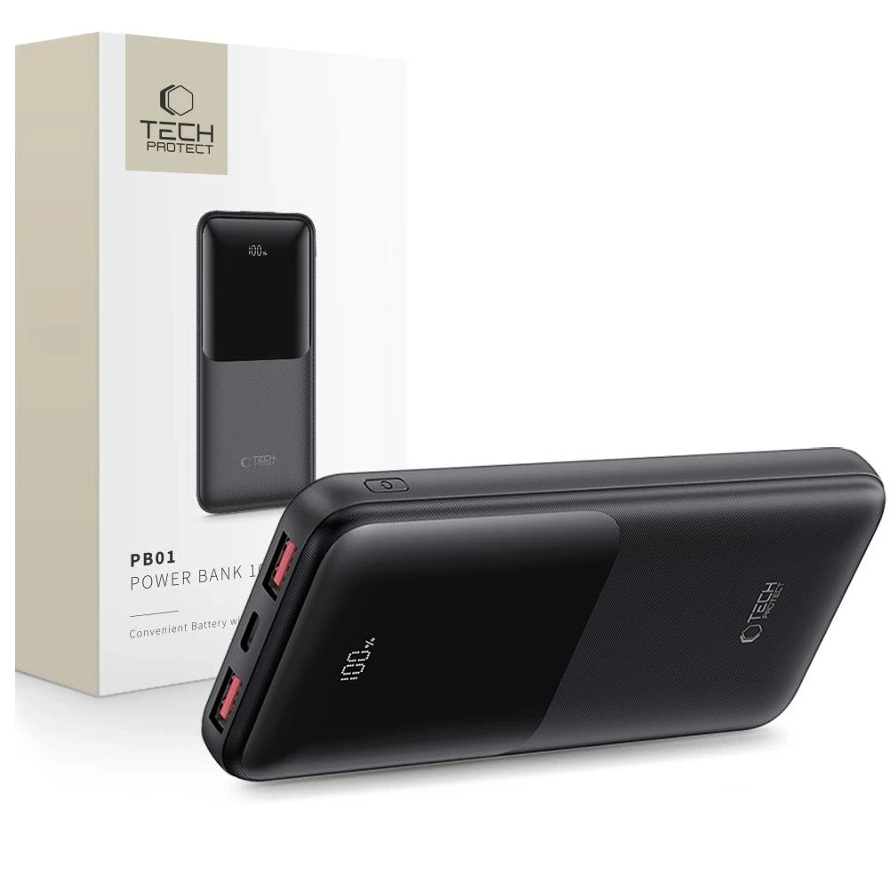 Powerbank Tech-Protect PB01 10000mAh 22.5W - juodas
