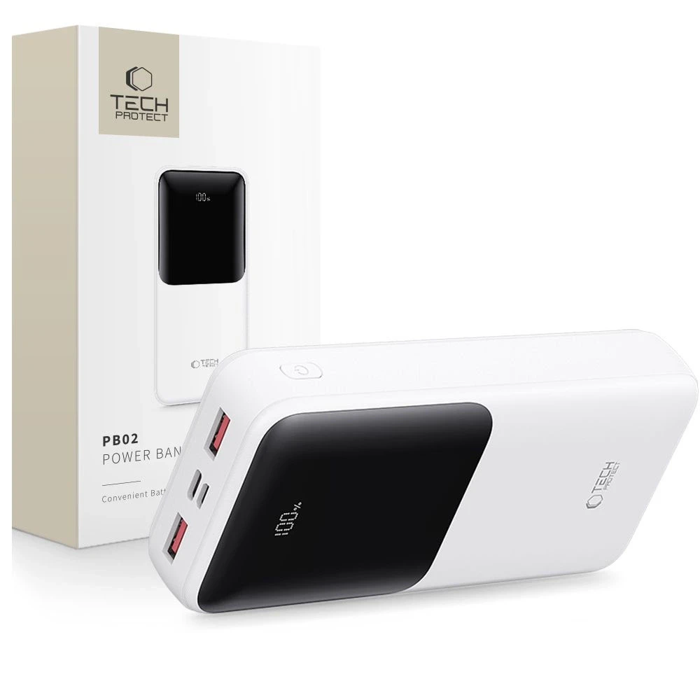 Powerbank Tech-Protect PB02 20000mAh 22.5W - baltas