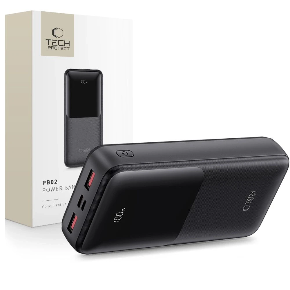 Powerbank Tech-Protect PB02 20000mAh 22.5W - juodas