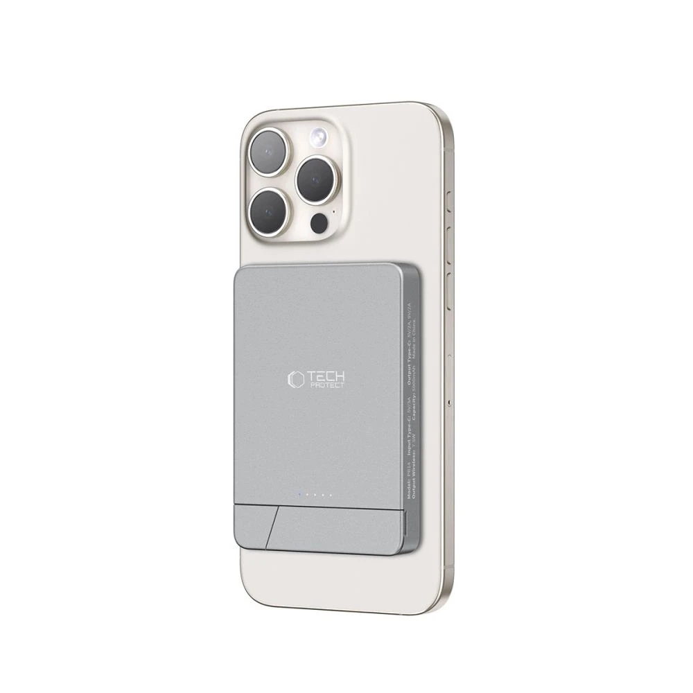Powerbank Tech-Protect PB14 LifeMag MagSafe 5000 mAh - pilka