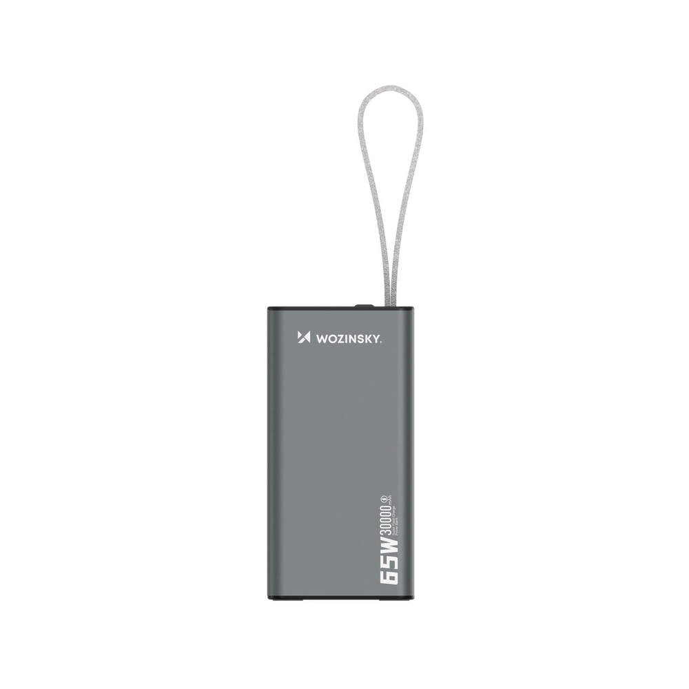Powerbank Wozinsky K65+ 65W 30000mAh 2x USB-C, 1x USB-A 65W – pilka