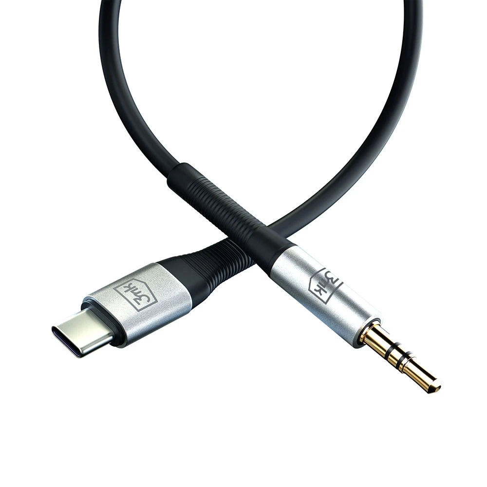 3MK AUX kabelis USB-C – 3,5 mm lizdas 1 m