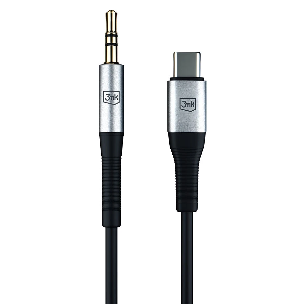 3MK AUX kabelis USB-C – 3,5 mm lizdas 1 m