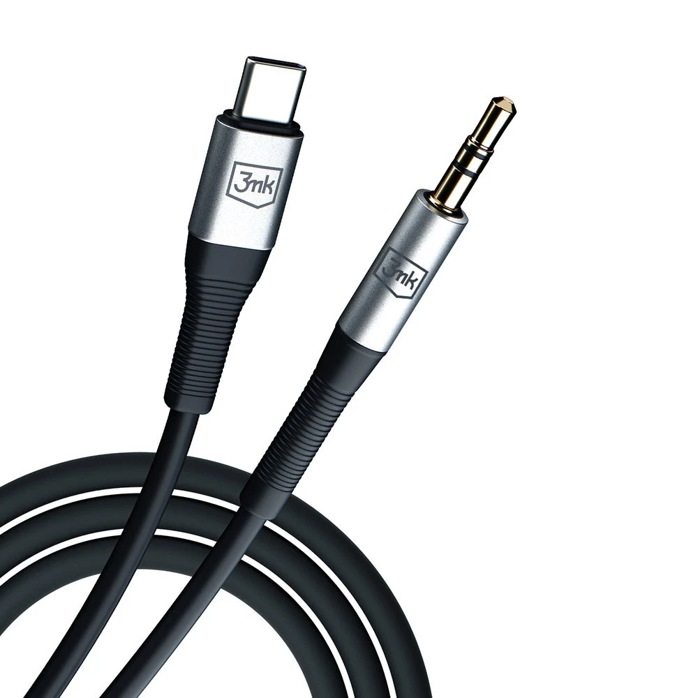 3MK AUX kabelis USB-C – 3,5 mm lizdas 1 m