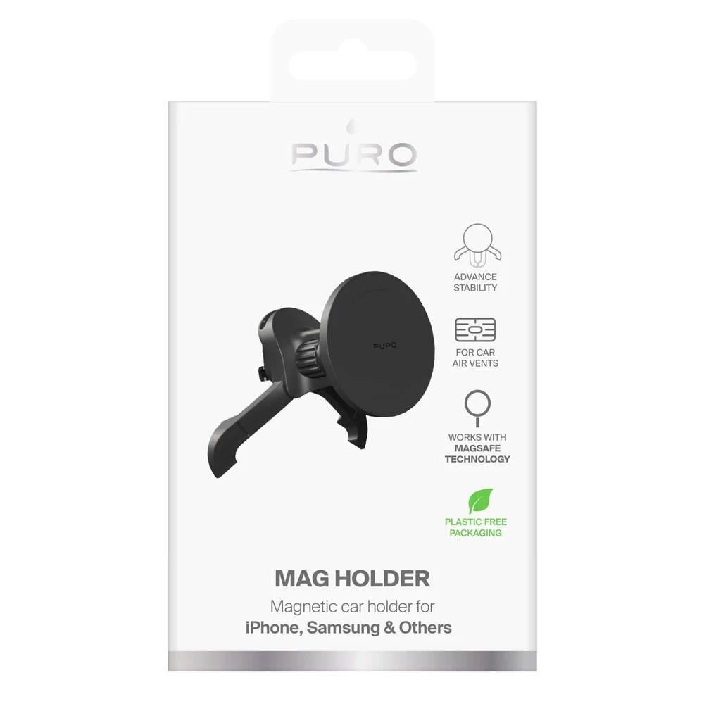 Puro Adjustable automobilinis laikiklis MagSafe Compatible – juodos spalvos