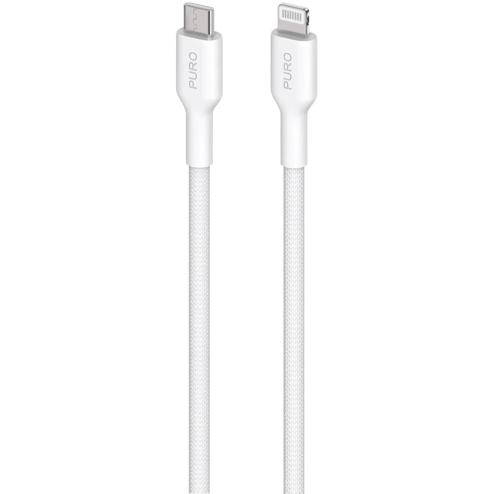 Puro Elektrik Puro Fabrik USB-C – žaibo laidas su MFI 1,2 m – baltas