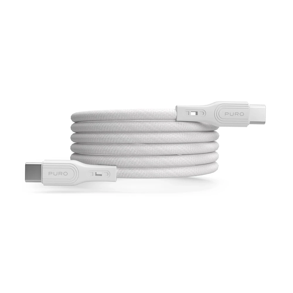 Puro Elektrik Puro Magnetic USB-C – USB-C 60 W USB 3.2 (20 Gbps) 1 m magnetinis kabelis – baltas