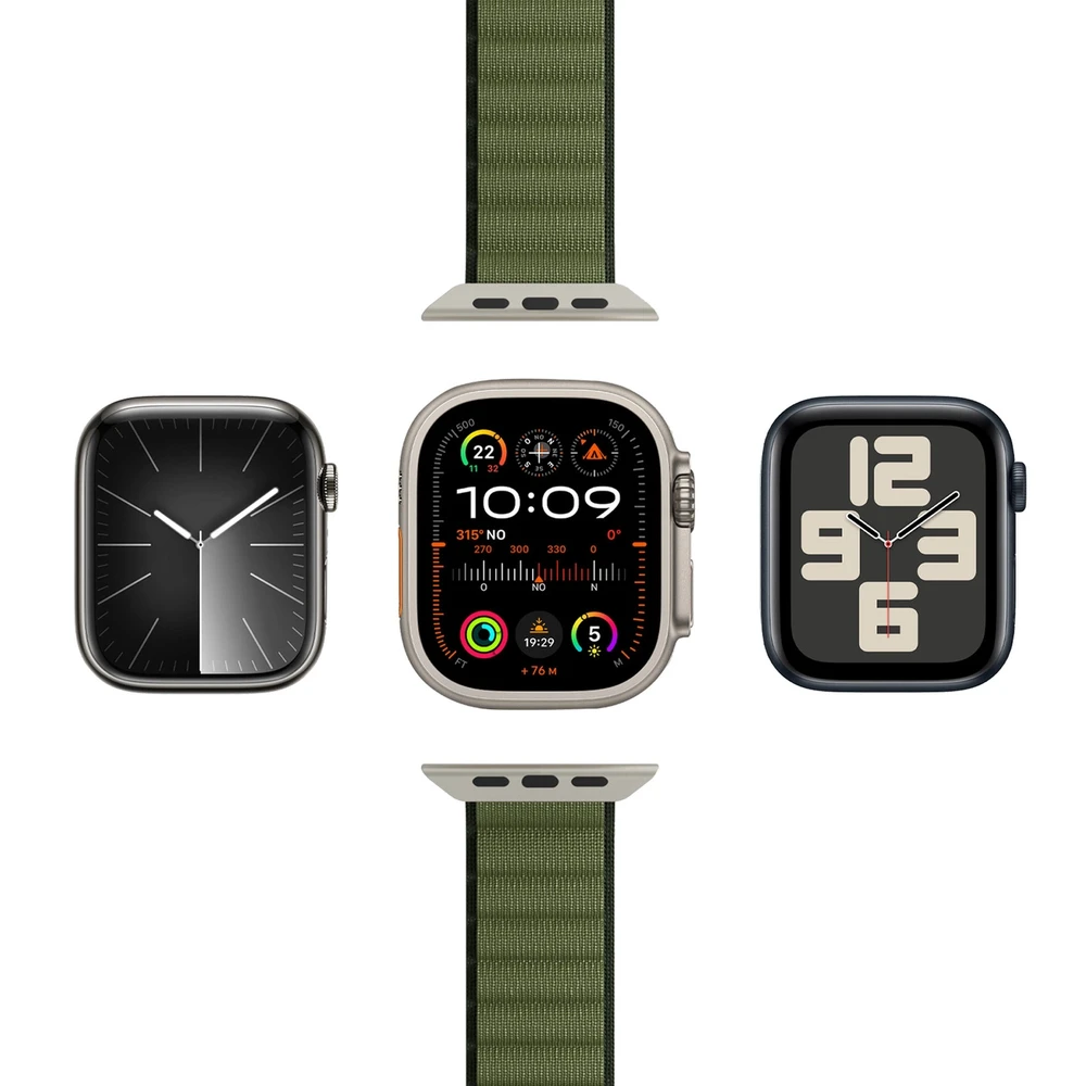 Puro 'EXTREME' polyester apyrankė Apple Watch 42-44-45-49mm, žalios spalvos