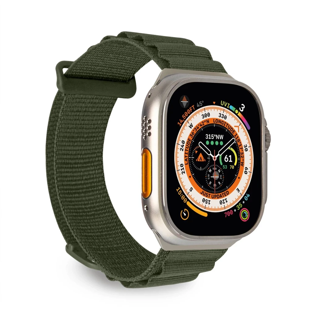 Puro 'EXTREME' polyester apyrankė Apple Watch 42-44-45-49mm, žalios spalvos