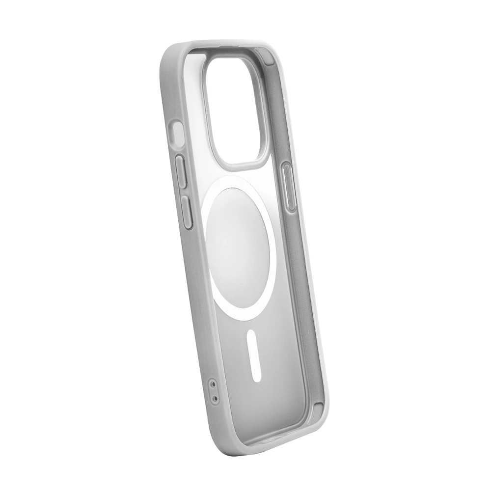 Puro Gradient MagSafe Silikoninis Apple iPhone 15 Pro Max – dėklas telefonui sidabro spalvos