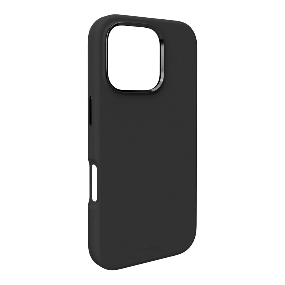Puro Icon Mag Pro MagSafe Silicone dėklas skirtas Apple iPhone 16 Pro – juodos spalvos