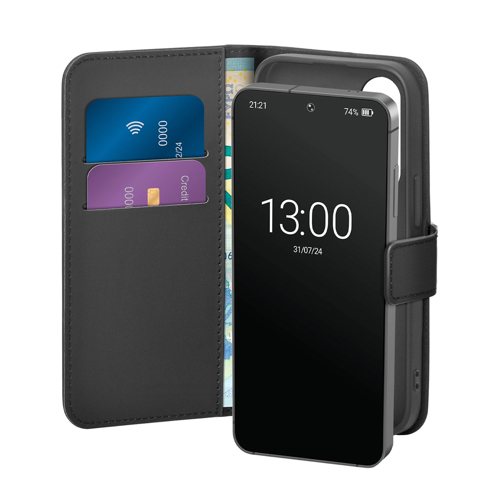 Puro Booklet Samsung Galaxy S25 - dėklas telefonui juodos spalvos