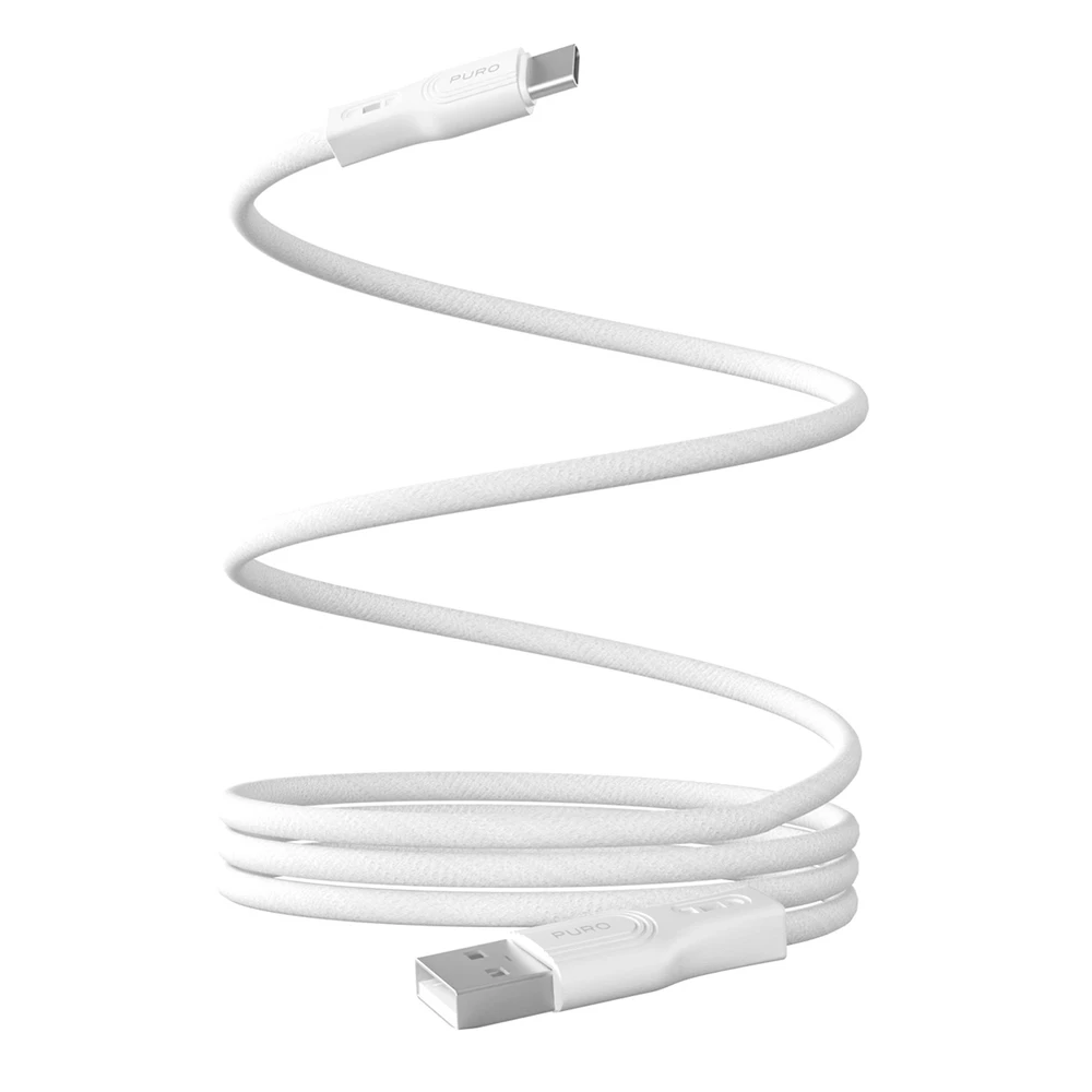 Puro Magnetic 10W magnetinis kabelis USB-A – USB-C 1m – baltos spalvos