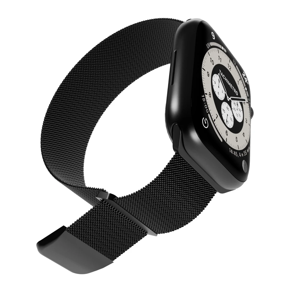 Puro 'MILANESE' apyrankė Apple Watch 38–40–41mm, juodos spalvos
