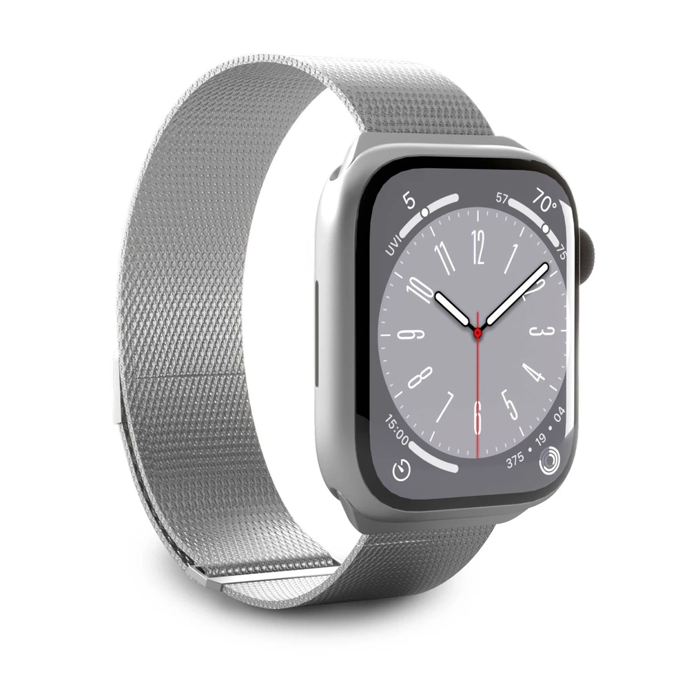Puro Milanese magnetinė apyrankė – nerūdijančio plieno apyrankė, skirta Apple Watch 38/40/41 mm (sidabrinė)