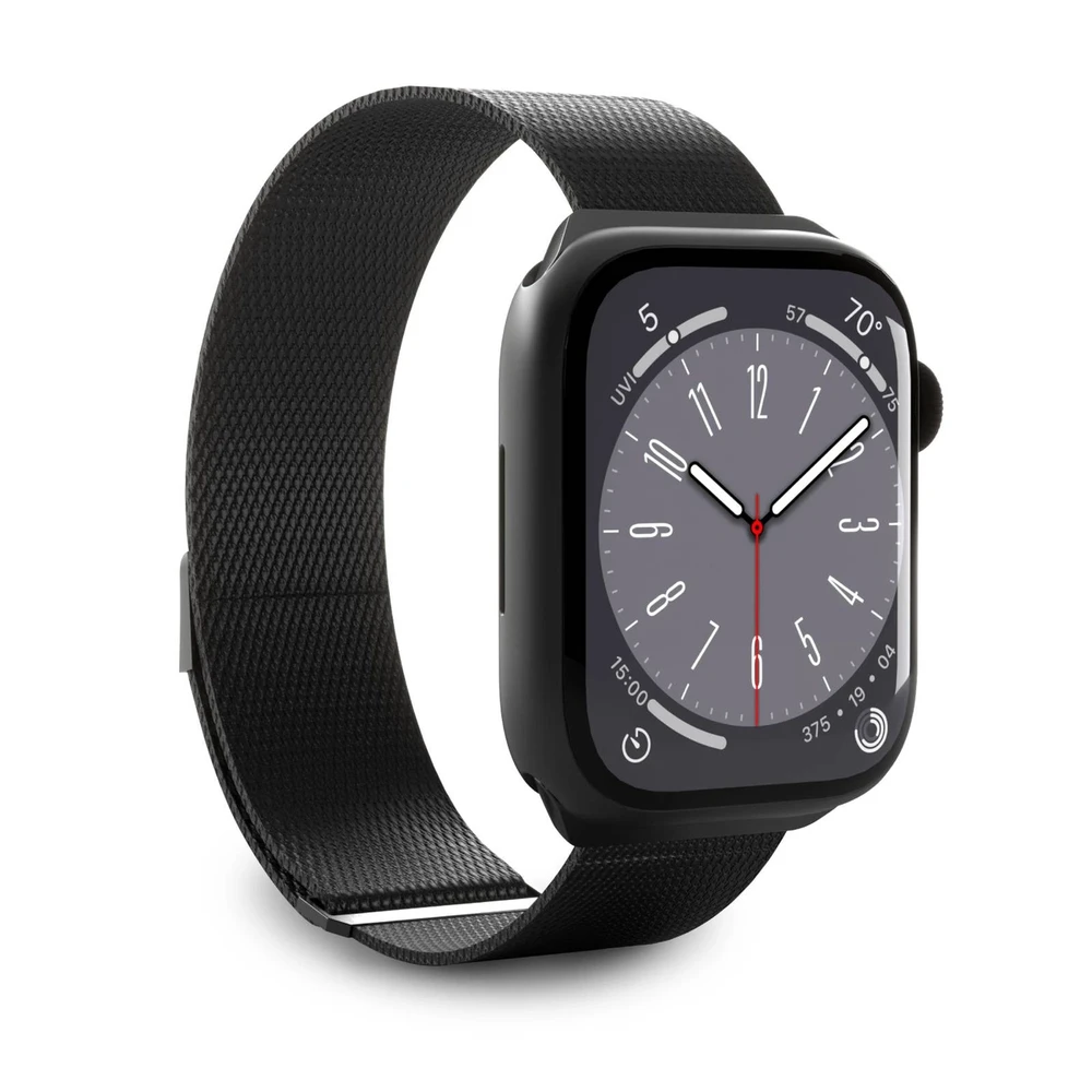 Puro 'MILANESE' apyrankė Apple Watch 38–40–41mm, juodos spalvos