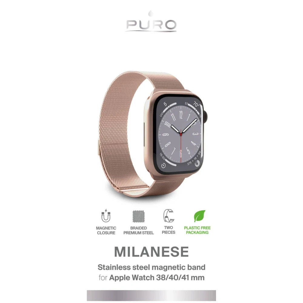 Milanese magnetinė apyrankė PURO skirta Apple watch 40mm, rožinė / PUMILAW40ROSE