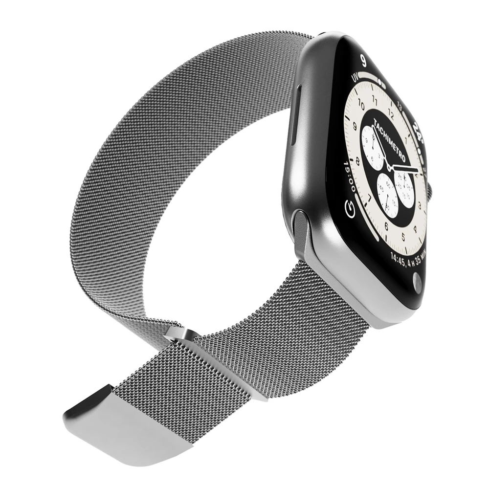 Puro ‘MILANESE’ apyrankė Apple Watch 42-44-45-49m, argento