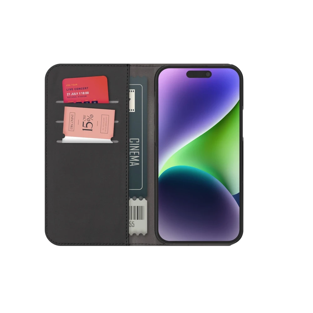 SBS Puro Wallet Detachable – 2in1 dėklas Apple iPhone 15 Pro Max juodos spalvos