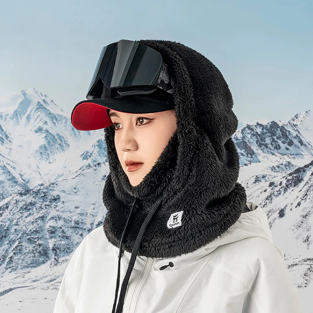 Qunature Arctic Velvet Ski Balaclava Size L – juodos spalvos