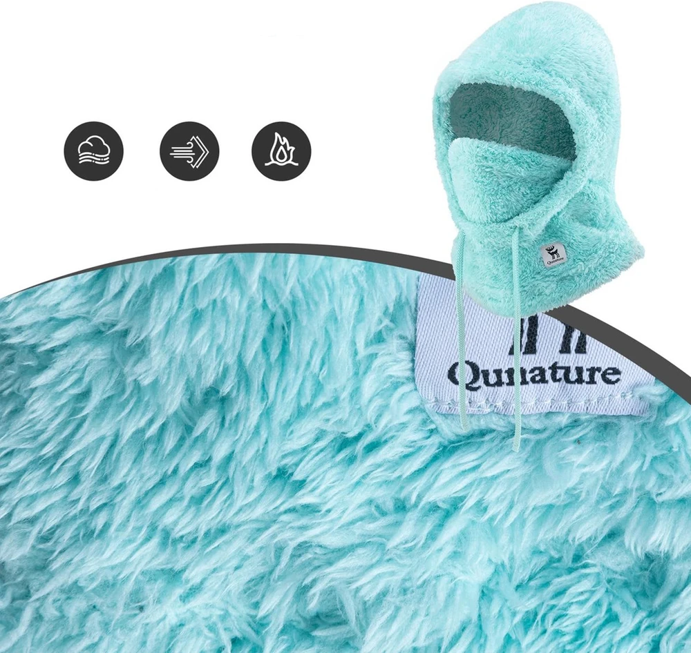 Qunature Arctic Velvet Ski Balaclava Size L - mėtų spalvos