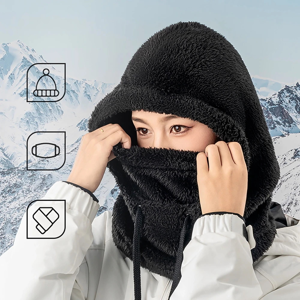 Qunature Arctic Velvet Ski Balaclava Size L – juodos spalvos