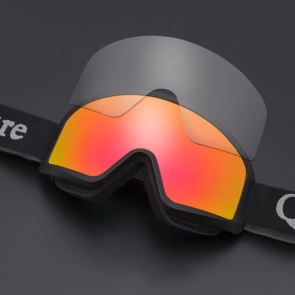 Qunature Baltas Ski Goggles Adults – Juodas