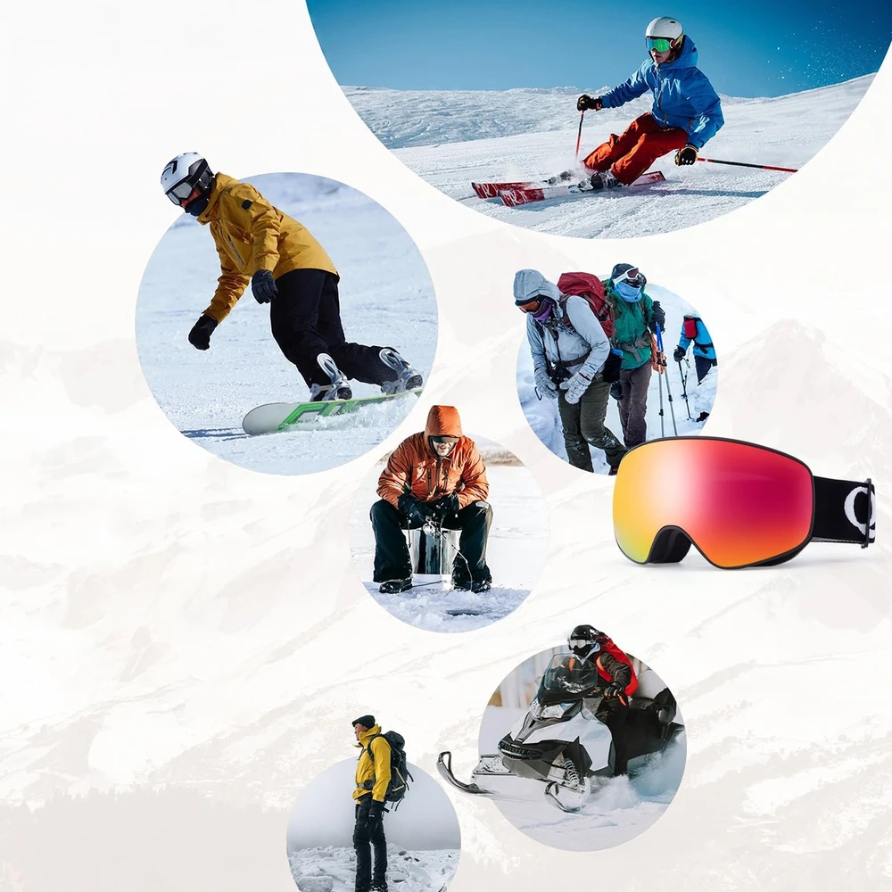 Qunature Juodas Ski Goggles Kids (Size M/L) – Juodas