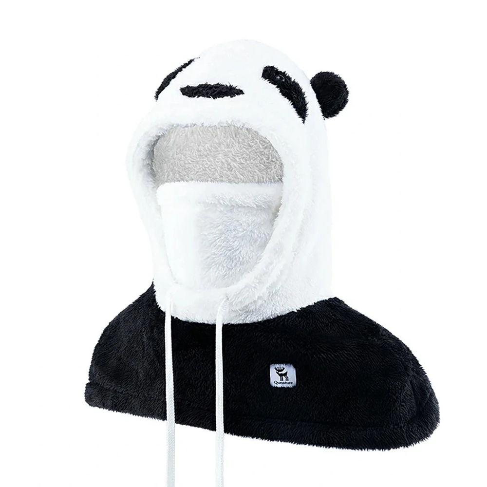 Qunature Panda Ski Balaclava for Kids/Adults Size L - Juodas/Baltas