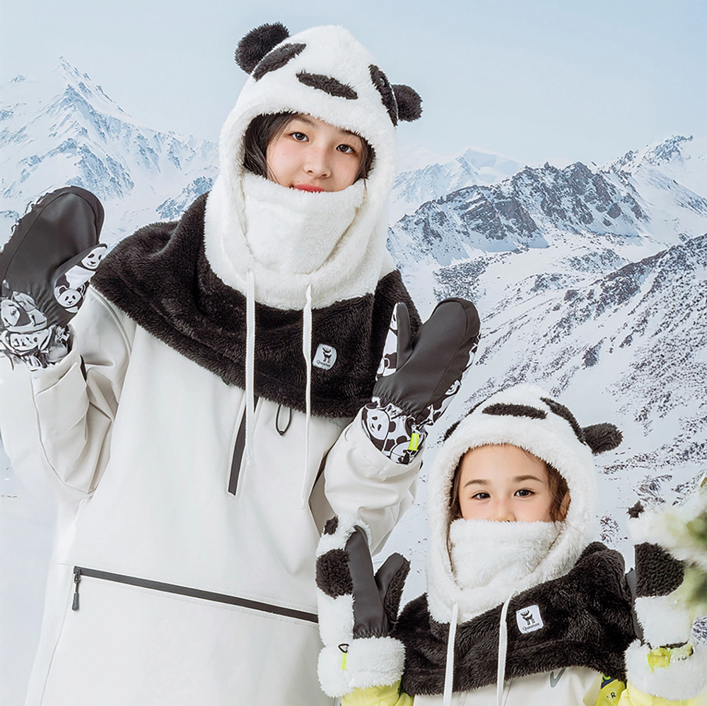 Qunature Panda Ski Balaclava for Kids/Adults Size L - Juodas/Baltas