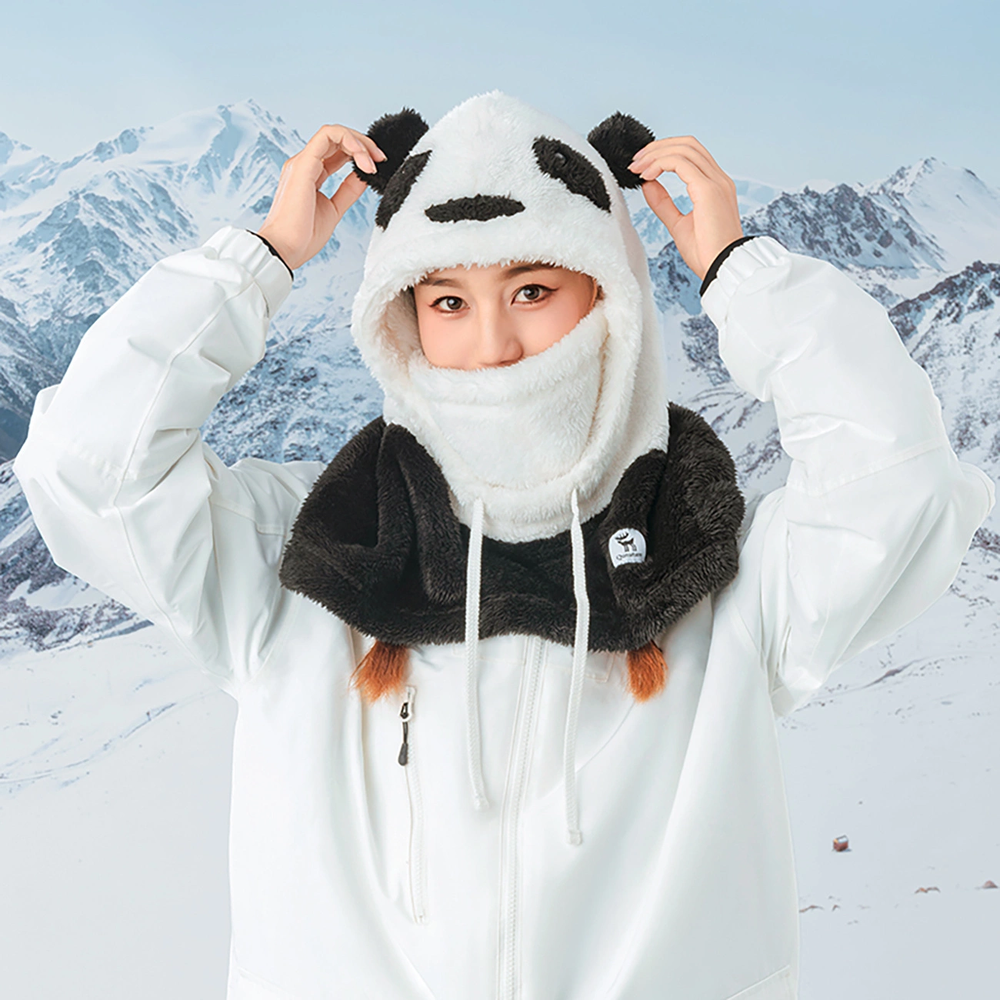 Qunature Panda Ski Balaclava for Kids/Adults Size L - Juodas/Baltas