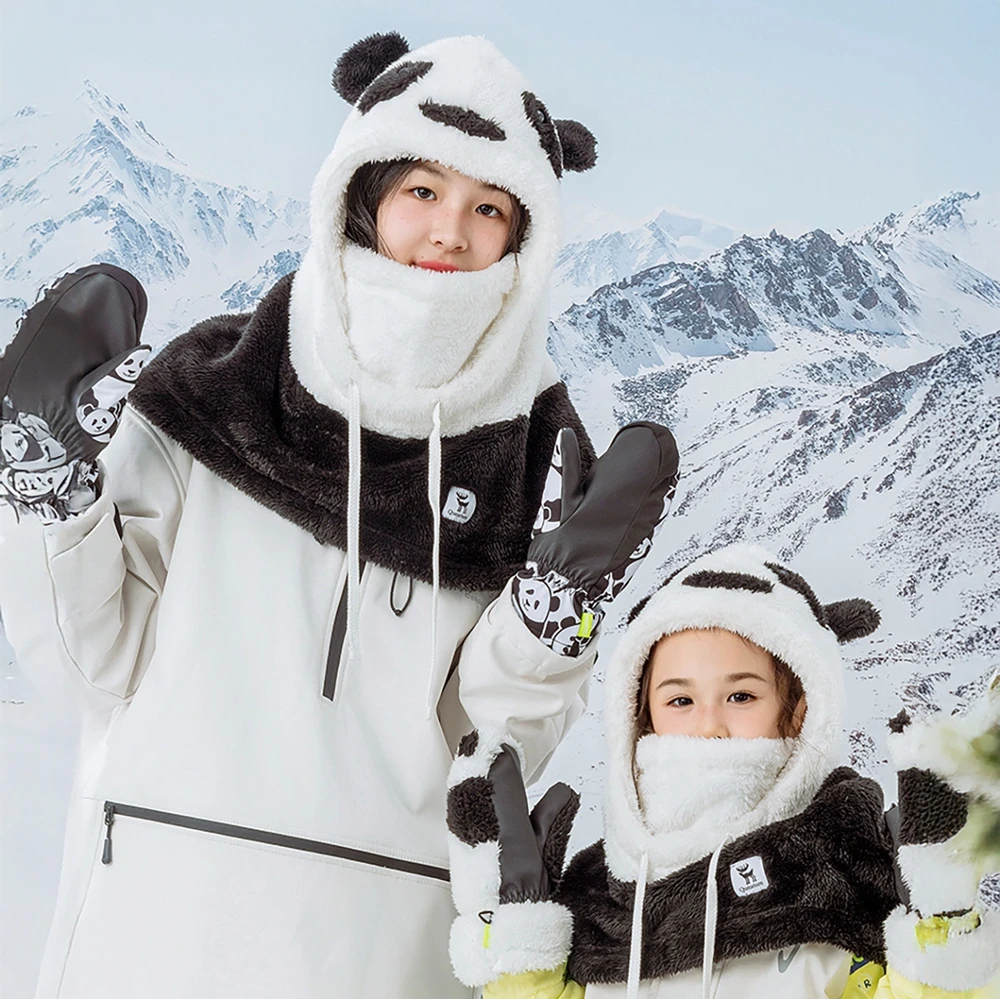 Qunature Panda Ski Balaclava for Kids/Adults Size M - Juodas/Baltas