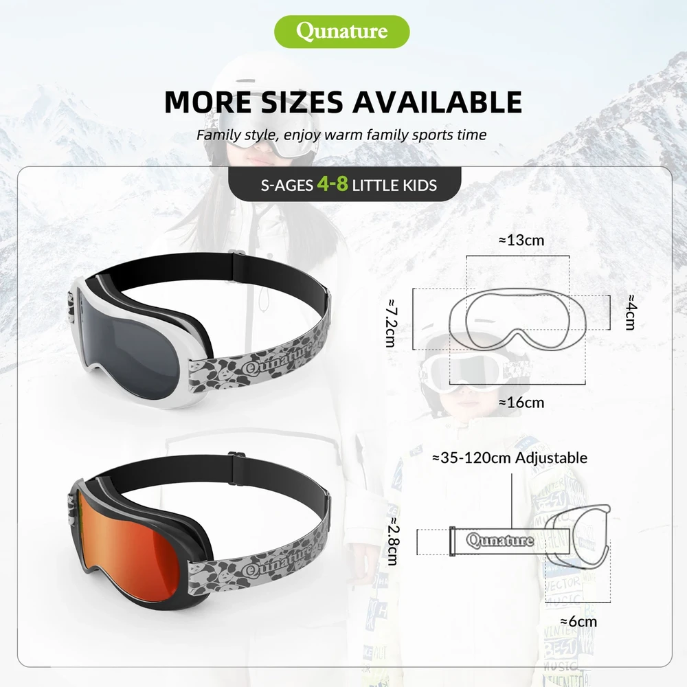 Qunature Panda Ski Goggles Kids – Juodas/Baltas