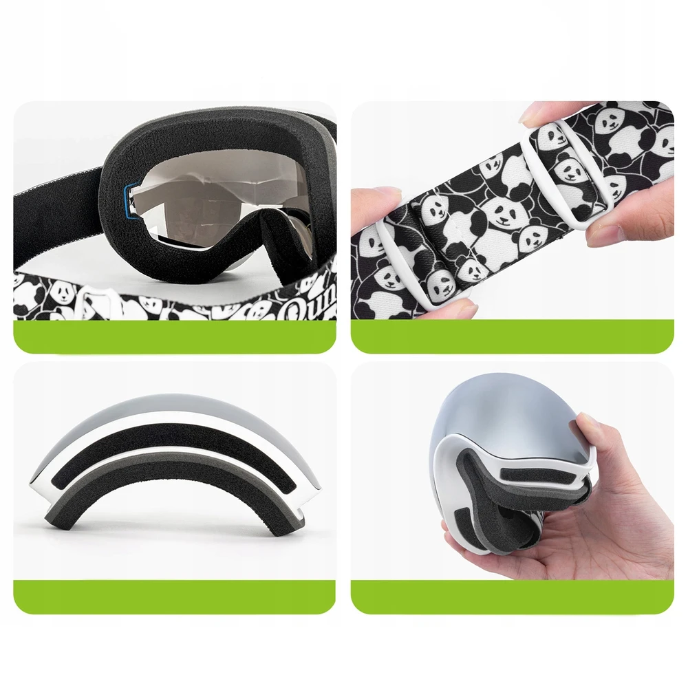 Qunature Panda Ski Goggles Kids – Juodas/Baltas